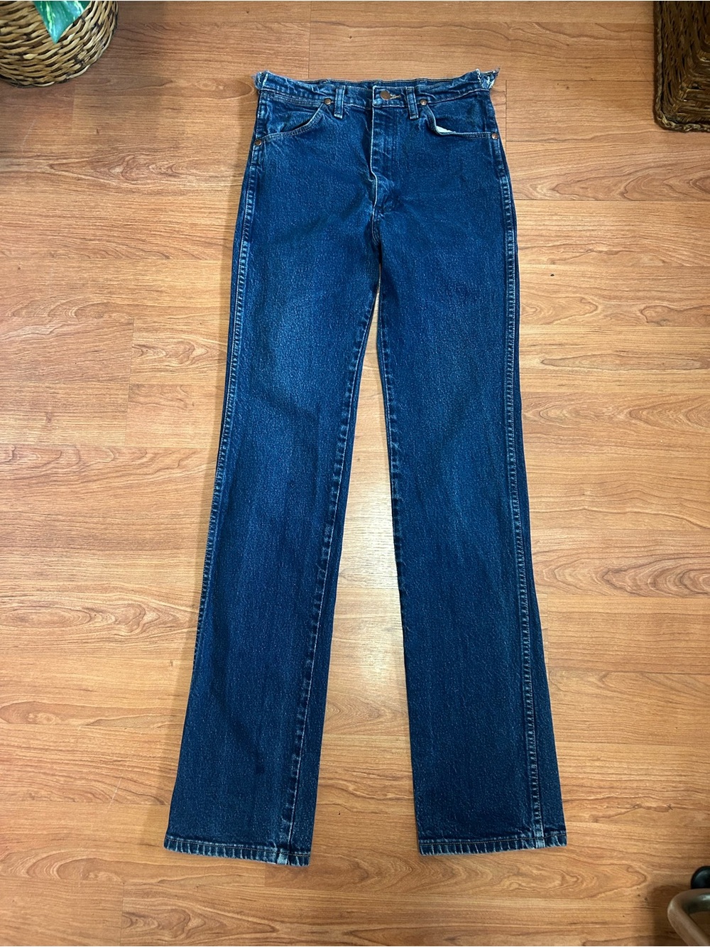 Vintage 90s Wrangler Jeans Mens 29x36 Blue Cowboy Cut Slim Fit Straight Leg